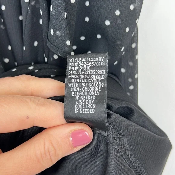 A.BYER polka dot spaghetti strap dress black and white L - Picture 10 of 10
